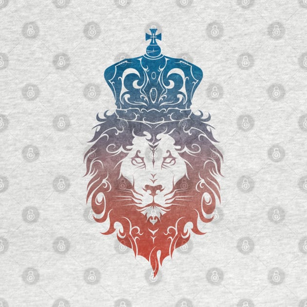 Tribal King Lion (BlueRed) by TurkeysDesign